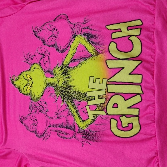 NWOT The Grinch "Your A Mean One!" Womens Sweater Bright Pink Medium - Picture 4 of 7